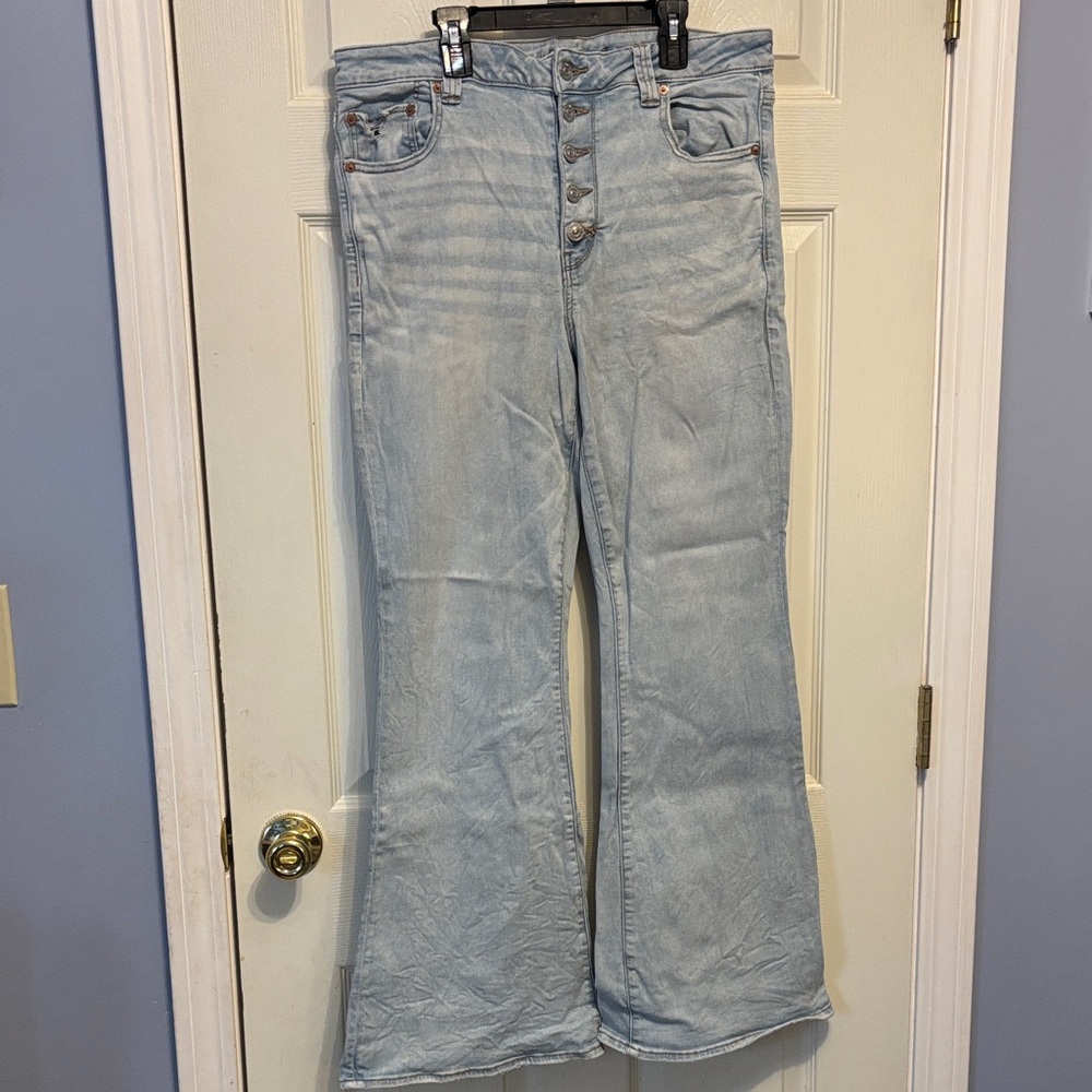American Eagle Super Hi-Rise Flared Jeans - Button Front